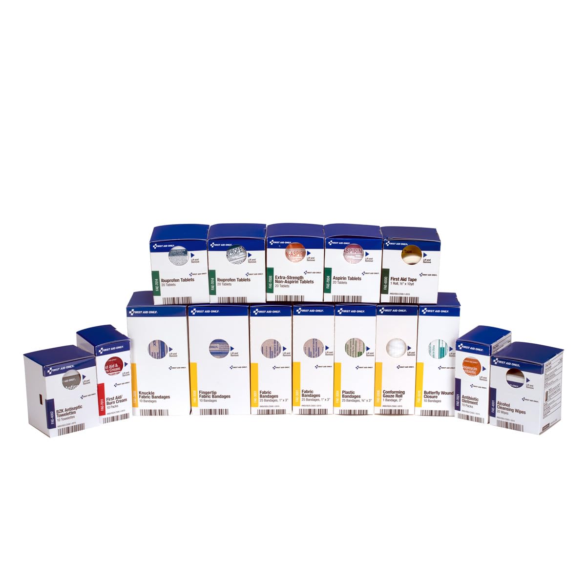 First Aid Only 700002 SmartCompliance 50-Person First Aid Kit Refill Supplies for Business, Worksite, and Home, 237 Pieces, Blue