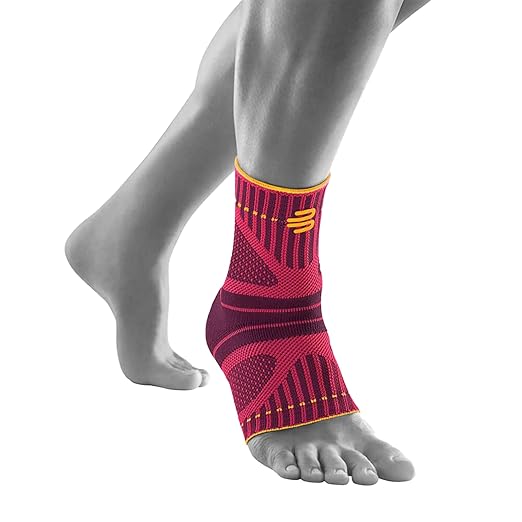 Bauerfeind Sports Ankle Support Dynamic - Ankle Compression Sleeve for Freedom of Movement - 3D AirKnit Fabric for Breathability - Premium Quality & Washable (L, Pink)