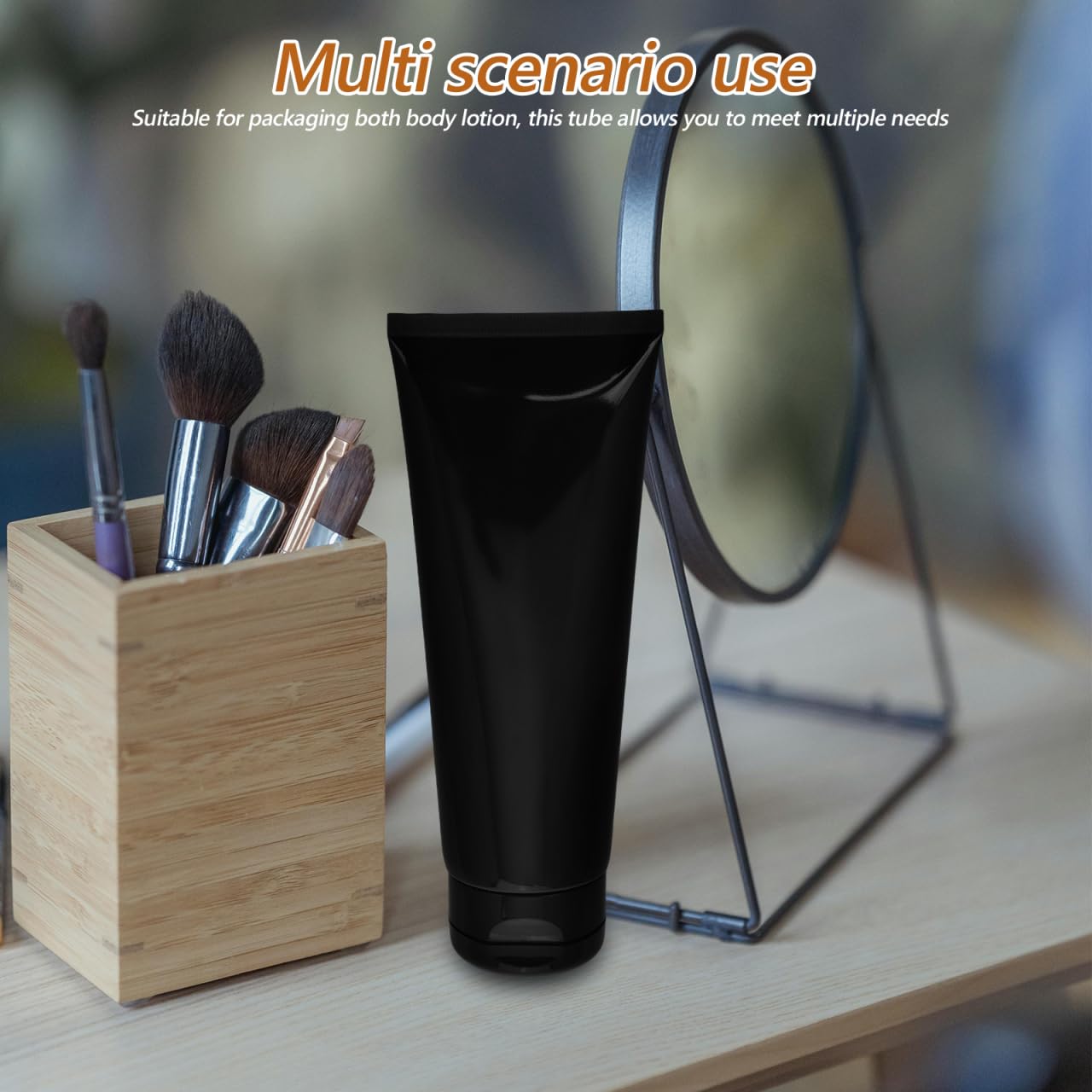 HONMEET Plastic Travel Bottle Cosmetics Containers Empty Toothpaste Tubes Refillable Lotion Bottle Leak Proof, Black