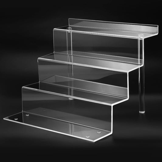 bigantss 12 Inch Acrylic Shelf for Perfume Organizer, 4 Tier Funko POP Shelves, Cologne Organizer Tiered Riser Display Stand, Acrylic Display for Decoration