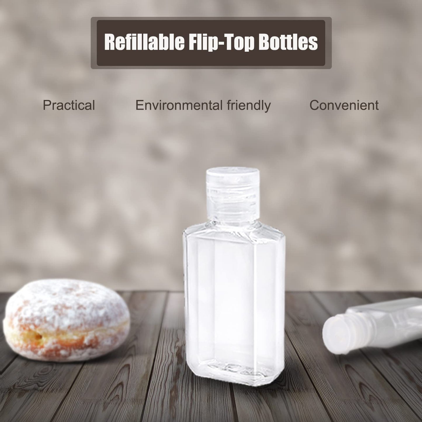 40 Pack 2 Oz Plastic Refillable Bottles with Flip Cap, Travel Size Bottles, Reusable Containers for Business Trip, Outdoor Camping