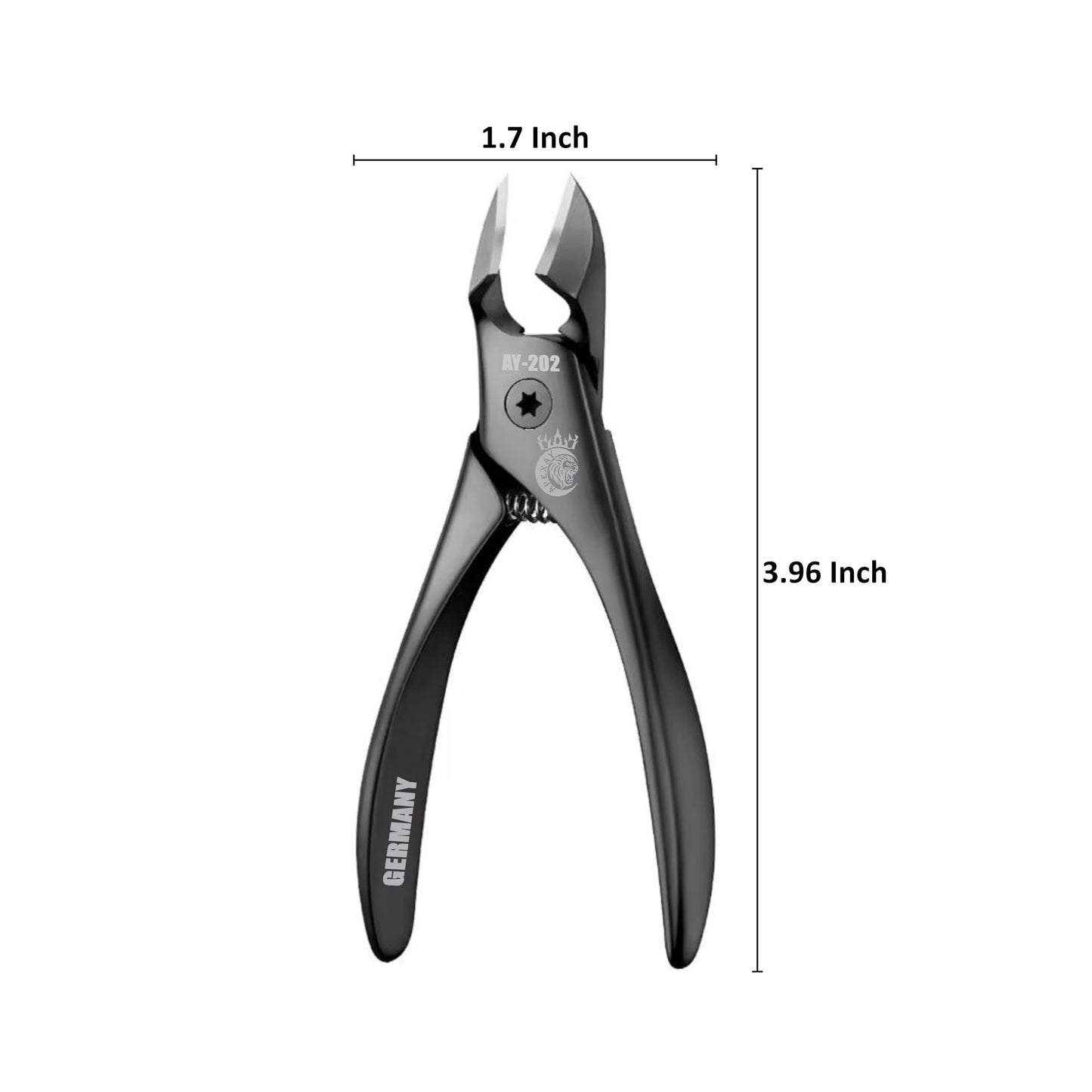 Germany - Apexay Cuticle Nippers -Stainless Steel Cuticle Clippers with Built-in spring Design, Ultra-Sharp Precision Blades for Manicure, Pedicure & Dead Skin Removal (Black)
