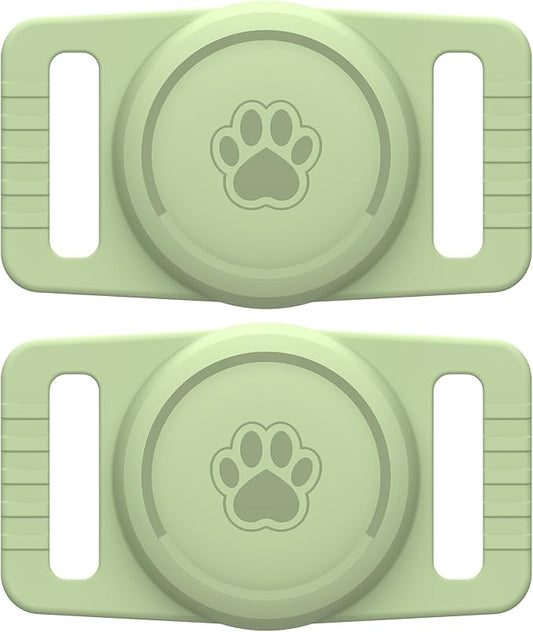 for Airtag Dog Collar Holder 2 Pack,Waterproof Collar Holder for Apple AirTag, Silicone Air Tags Case for Dog Collars