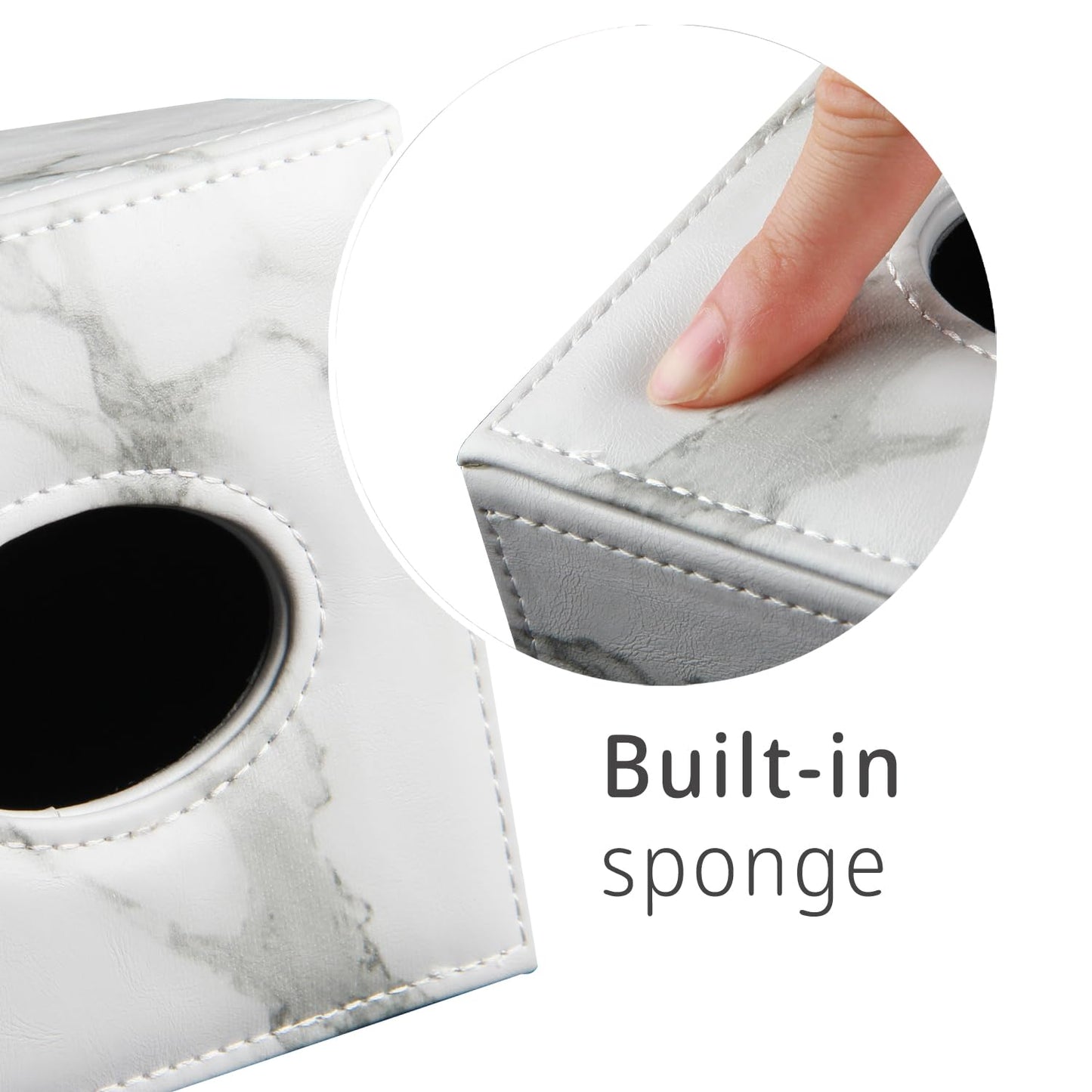 Leather Tissue Box Cover Square,Decorative Cube Tissue Box Holder with Magnetic Bottom,Facial Paper Organizer Table Napkin Case Dispenser for Bathroom,NightStand,Coffee Car,Home,Office