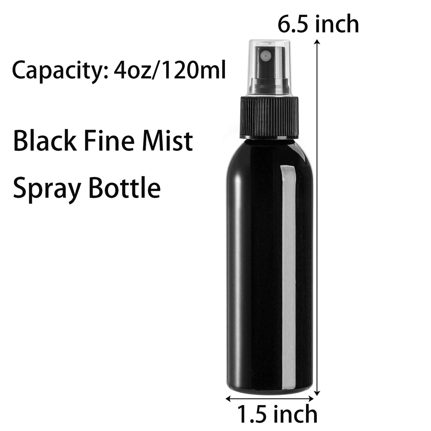 TOPZEA 30 Pack Black Empty Spray Bottles, 4oz Plastic Fine Mist Spraying Bottles Small Refillable Sprayer Liquid Containers Portable Misters with Cap Travel Bottle for Perfume, Cleaning, Essential Oil