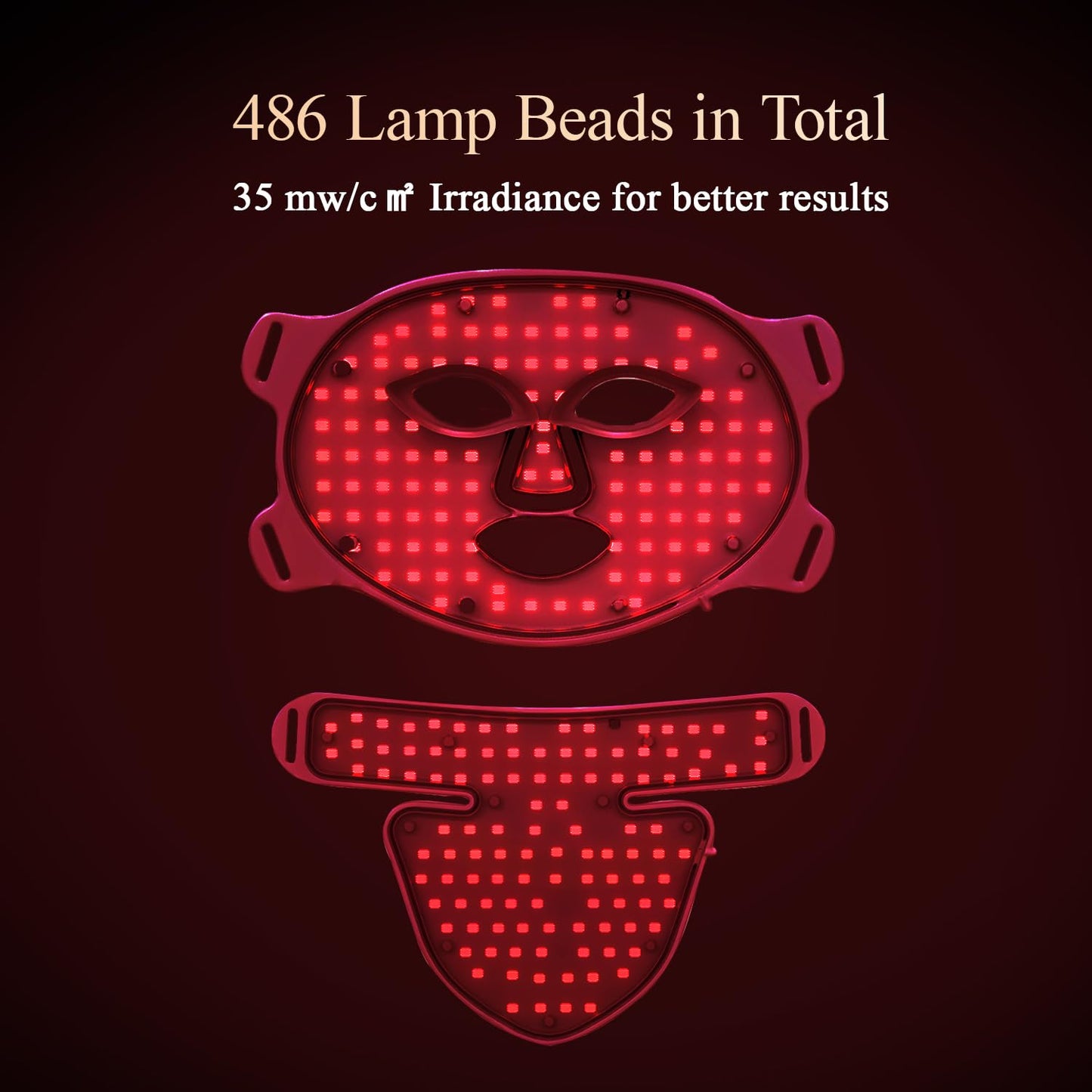 MEGELIN Led Red Light Therapy Face & Neck Mask, 7 Colors Led Light Therapy Facial Mask, Infrared Red Light Therapy Mask, Infrared Light Skin Rejuvenation(White)