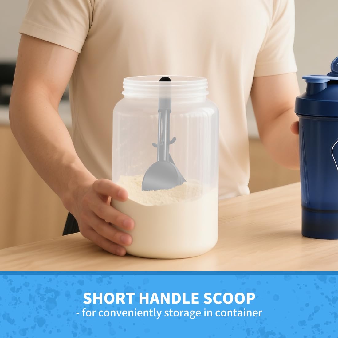 Coffee Scoop and Funnel for Powder - Water Bottle Funnel Pre Workout Scoop for Protein 2 Pack Slide Bottom Measuring Filling Scoop for Coffee Grounds and Powder
