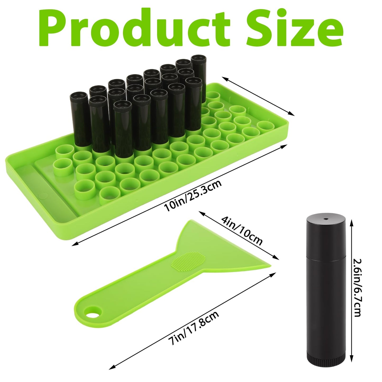 LANIAKEA 150PCS Lip Balm Tubes with Filling Tray and Spatula Set, Black Lip Balm Containers with Black Caps, Empty Chapstick Tubes Bulk for DIY Lipstick Homemade 3/16 Oz (5.5 ml)