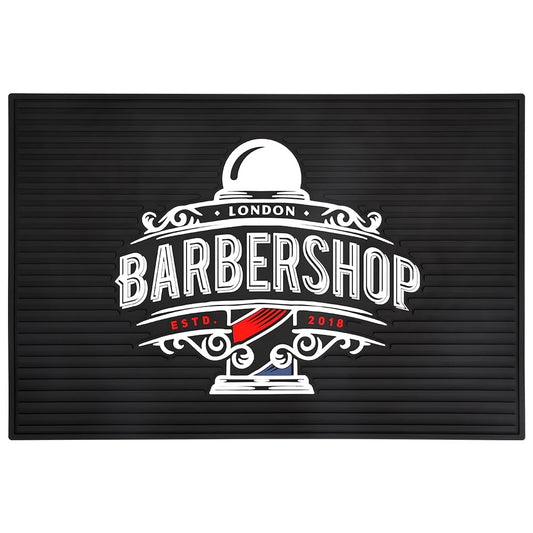 BarberTop Anti-Slip Flexible Rubber Barber Mat for Stations - 11.81 x 17.72 inches, Protects Countertop & Sink Area, Ideal for Scissors & Salon Tools (Black)