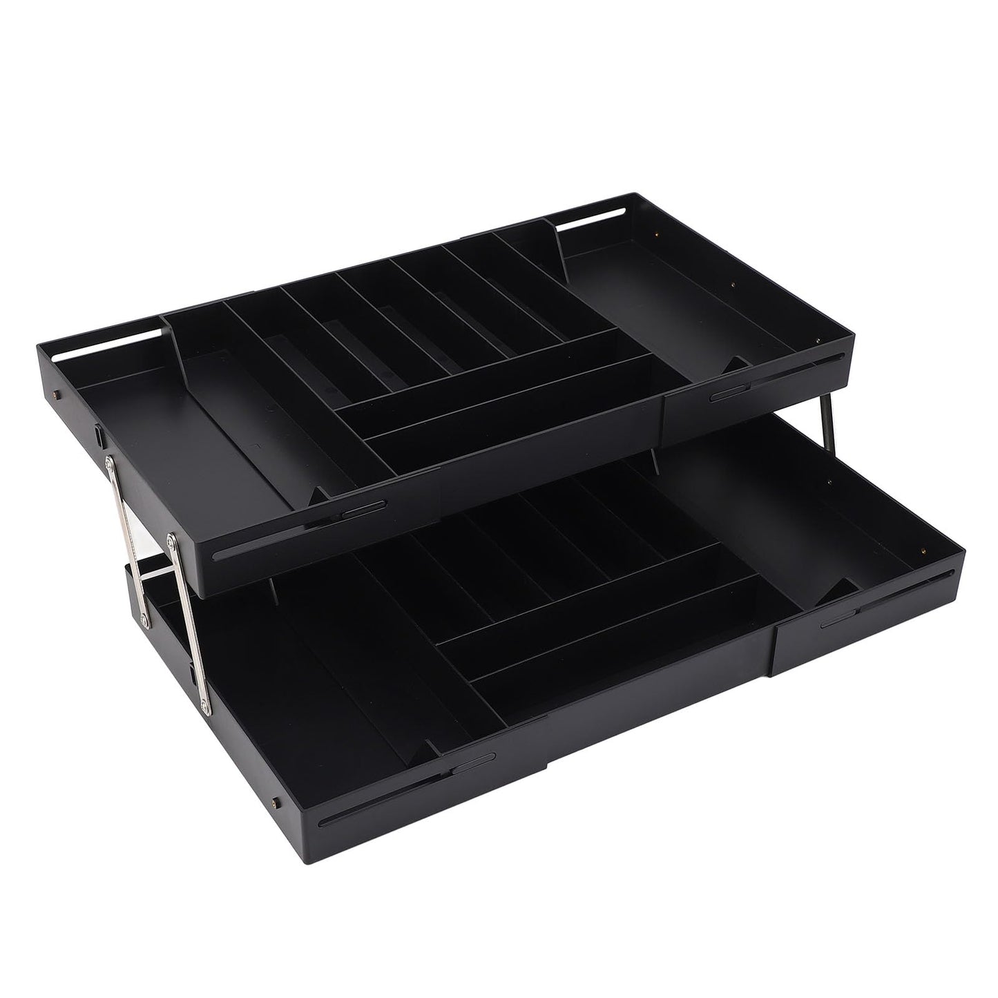 Sorandy 2 Tier Drawer Organizer, Expandable Organizer, Multi Level Expandable Desk for Office Supplies, Kitchen Gadgets, Utensils, Vanity, Makeup, Jewelry (Black)