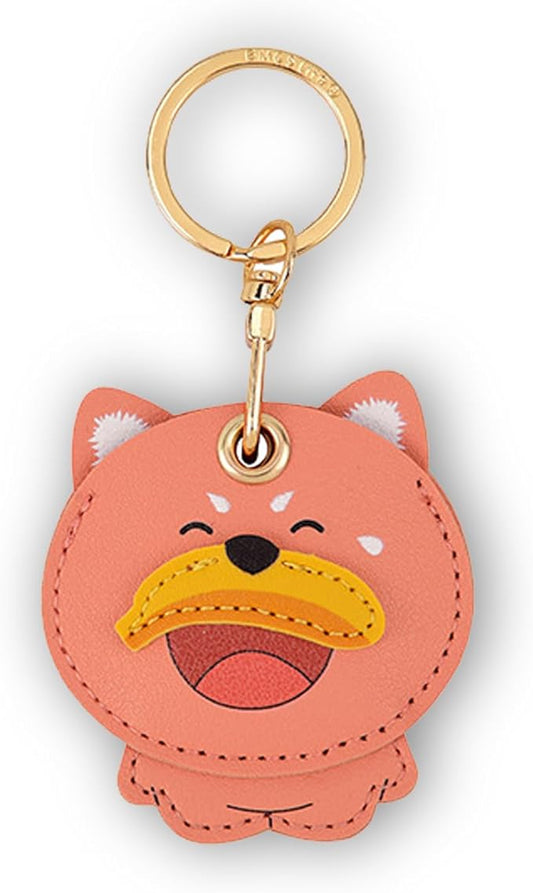 Leather Keychain Case Holder Compatible with Apple AirTag, GPS Airtag Keychain Finder Tracker with Key Ring, Anti-Scratch Protective Air Tag Cover