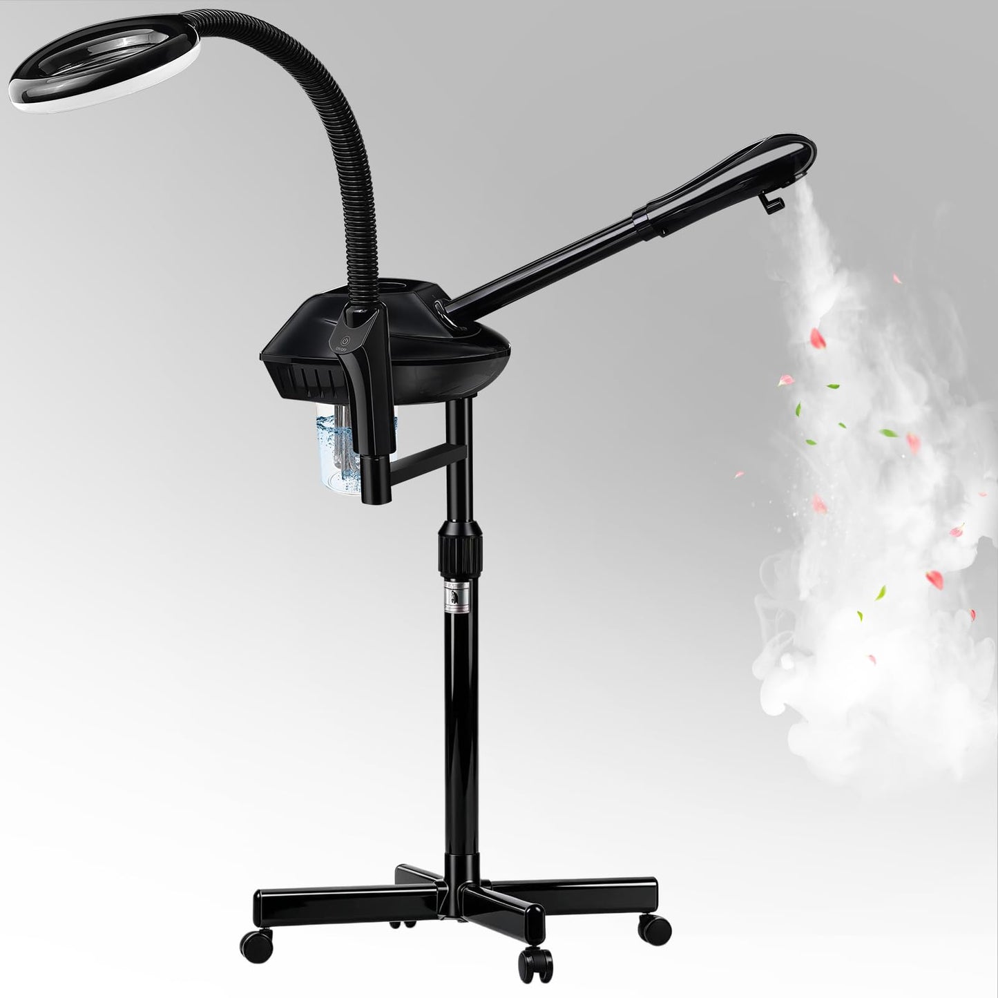 lailelaodi Professional Facial Steamer on Wheels,2 in 1 Face Steamer with 5X Magnifying Lamp and Ozone Function for Home and Beauty Spa Use