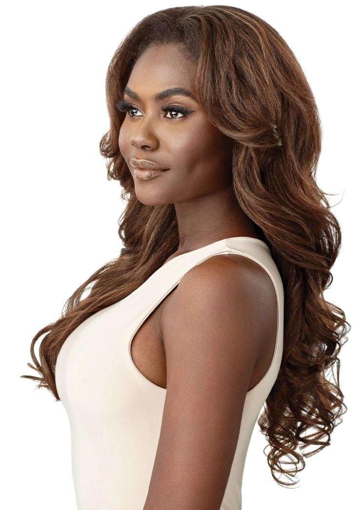Outre Synthetic Quick Weave Half Wig - NEESHA H304 (Color:1B Off Black)
