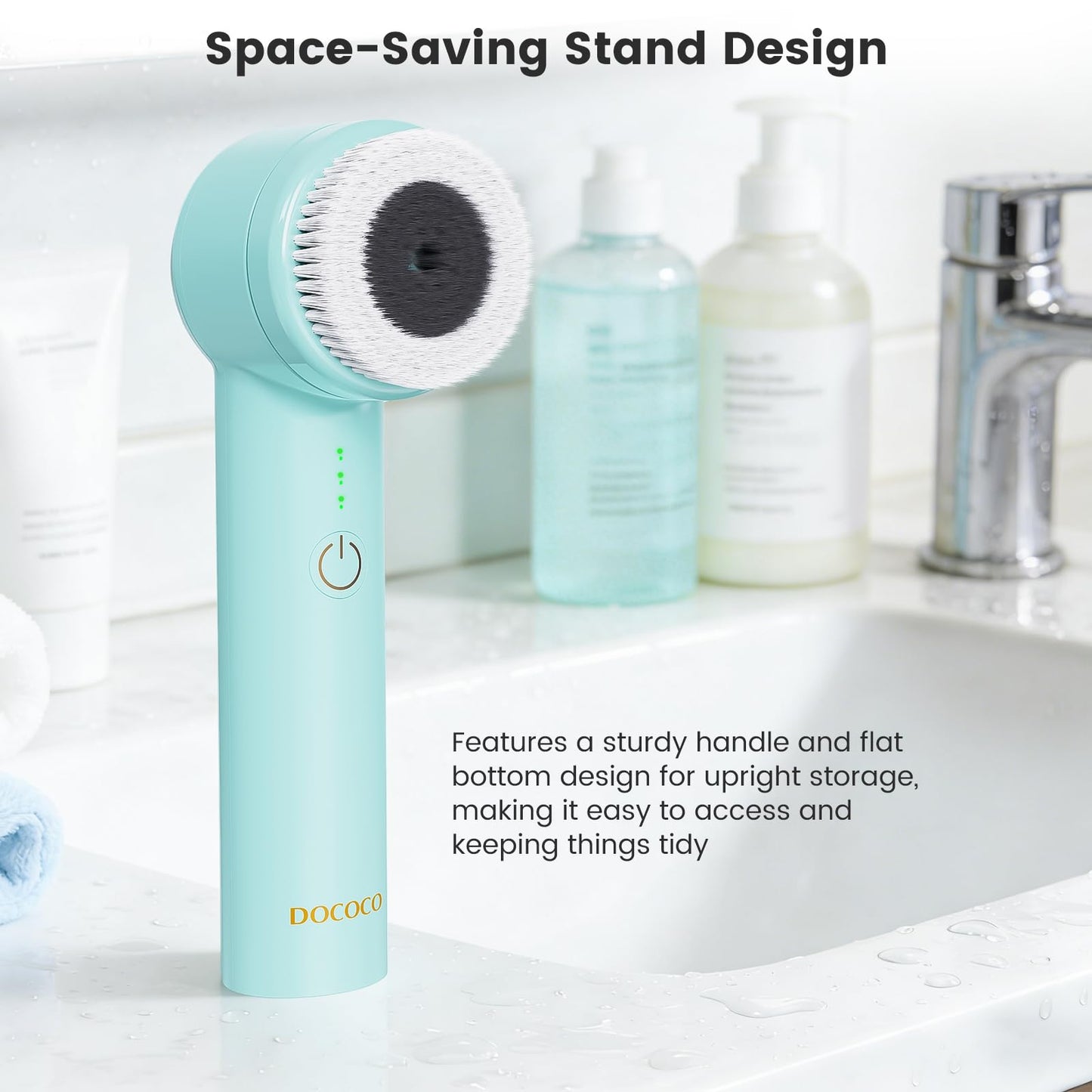 Electric Facial Cleansing Brush, 2-Way Rotating Rechargeable Face Scrubber for Daily and Deep Cleaning, 3 Modes, 3 Brush Heads, Waterproof, Face Wash Brush for All Skin Types