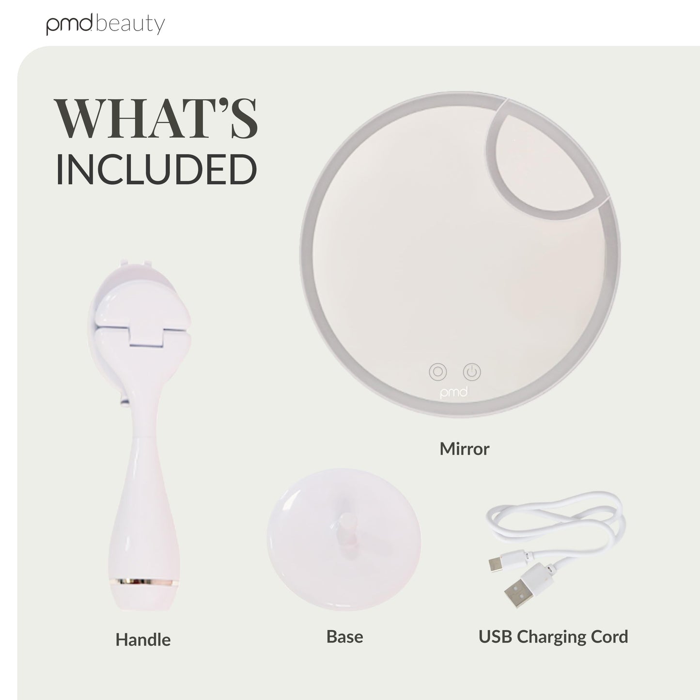 PMD Beauty Reflect Pro LED Makeup Mirror with Lights - TriLume Technology - Handheld Vanity Mirror - Three Modes, 360° Rotation, 5X Magnification, Travel Ready