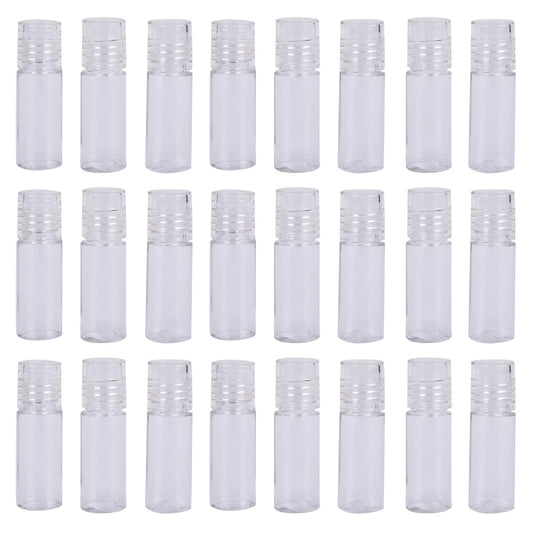24Pcs Mini Clear 3ml Loose Powder Container - Plastic Empty Bottle With Sifter, Refillable Jars With Lids for Eye Shadow, Cosmetic Sample