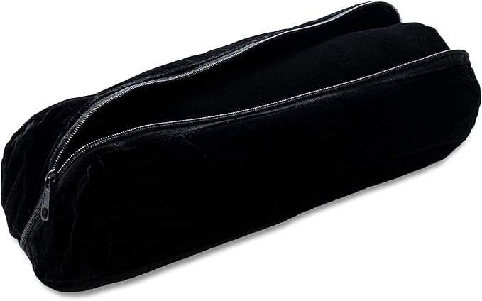 Novel Box Black Velvet Bangle/Bracelet/Watch Roll 12.25x3x3 Inches with Matching Zipper Pouch - Portable Organizer Pouch with Removable Roll Insert for Travel, Retail & Personal Use