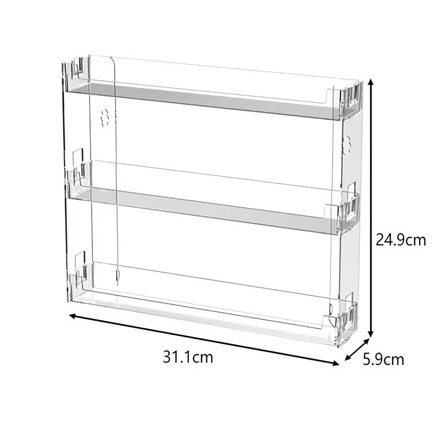 3 Layer Acrylic Wall Mount Display Case for Hot Wheels, 3-Tier Organizer Shelf Holds 27 Toy Cars, 1:64 Diecast Car Storage Organizer