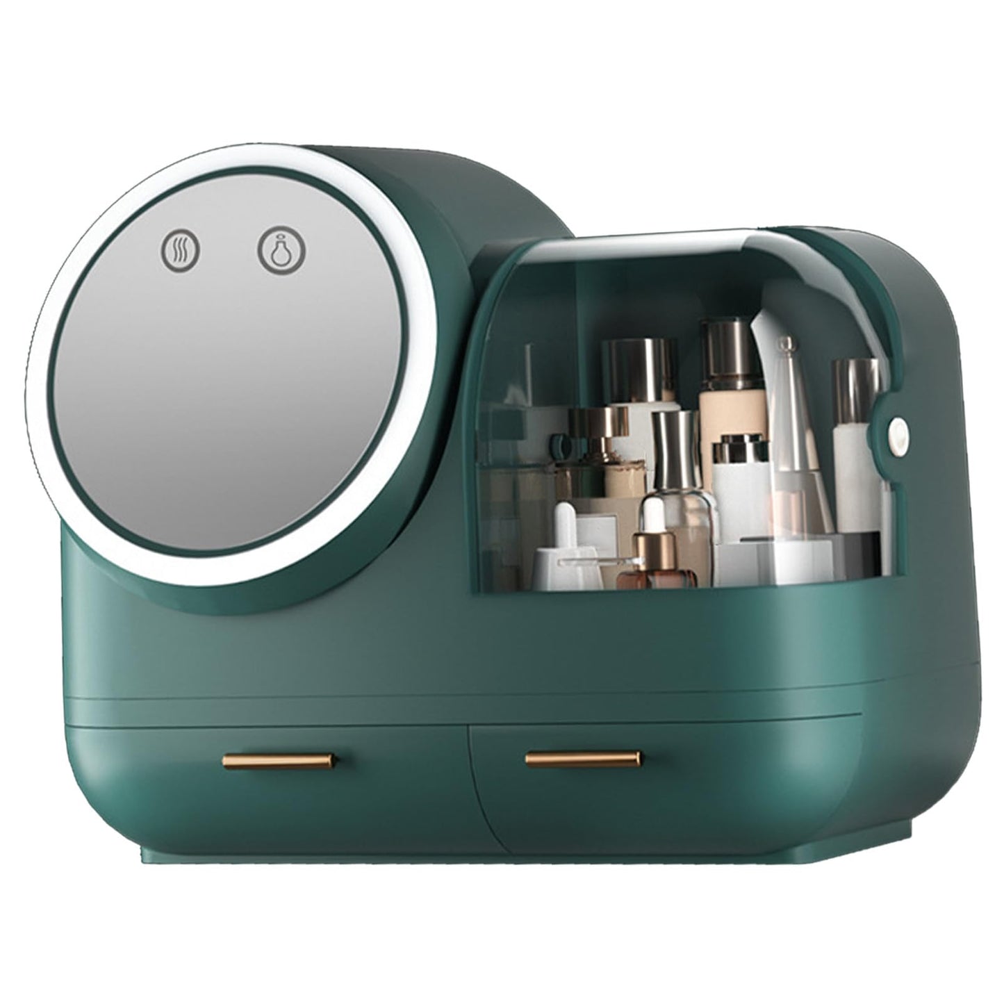 ZephyVita Makeup Box with LED Mirror Large Capacity Drawers(Green)
