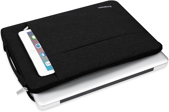 15-16 Inch Laptop Sleeve with Handle Compatible with MacBook Pro 16/15/ Surface Laptop 15/ Surface Book 2 15, Shockproof Protective Case Carrying Bag, Ultrabook Dell HP Asus Samsung - Black