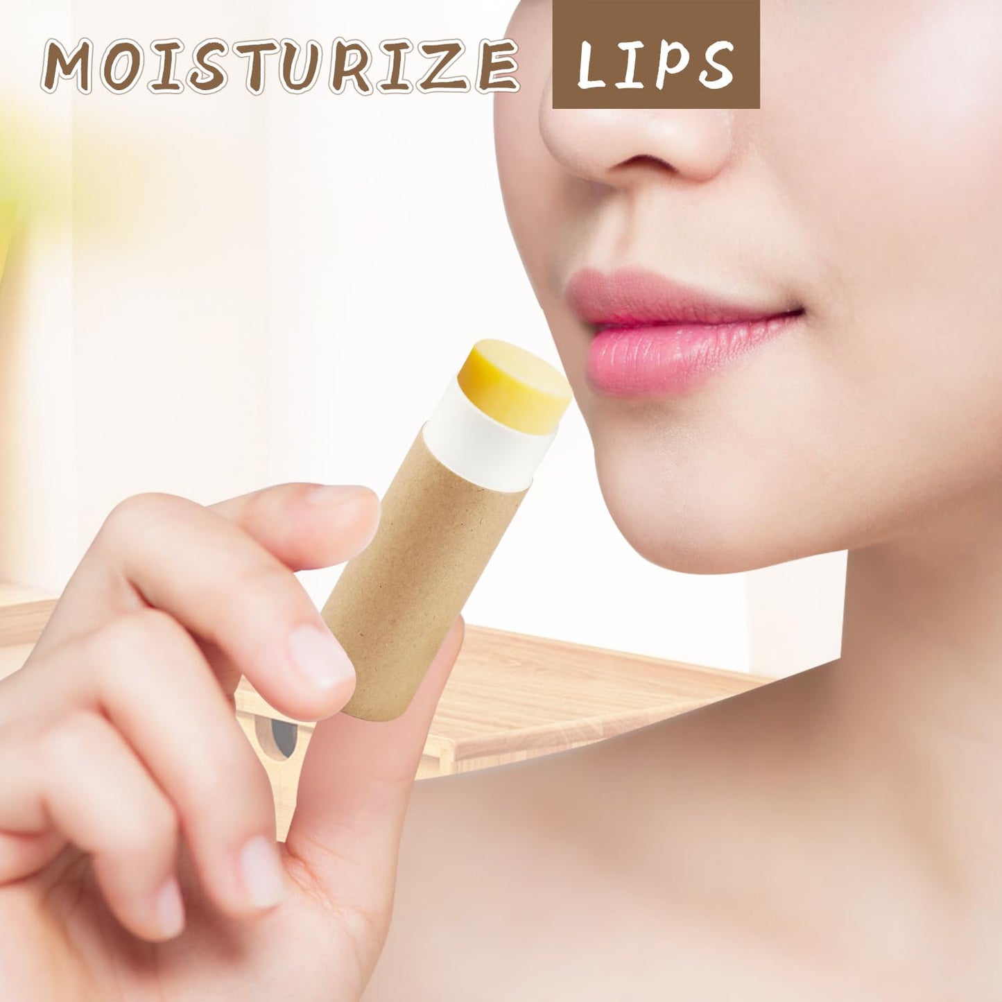 DynnnDy 25Pcs 7g Empty Brown Paper Lipbalm Tubes Round Push-Up Paperboard Lipstick Containers for Solid Perfume Ointment Deodorant Lotion Stick Sample