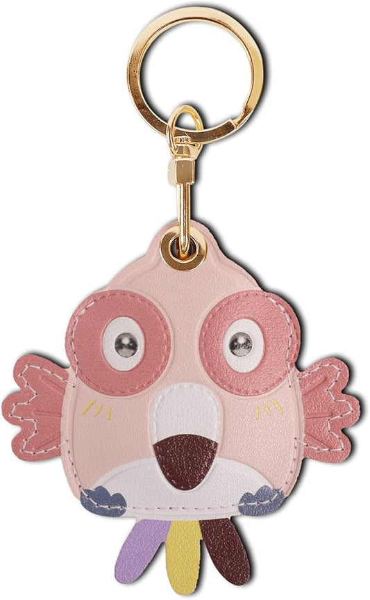 Leather Keychain Case Holder Compatible with Apple AirTag, GPS Airtag Keychain Finder Tracker with Key Ring, Anti-Scratch Protective Air Tag Cover
