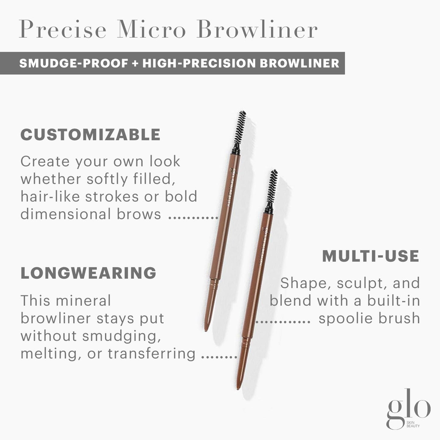 Glo Skin Beauty Precise Micro Browliner in Blonde - Fine Tip Precision Eyebrow Pencil - 6 Shades, Mineral Eye Brow Filler