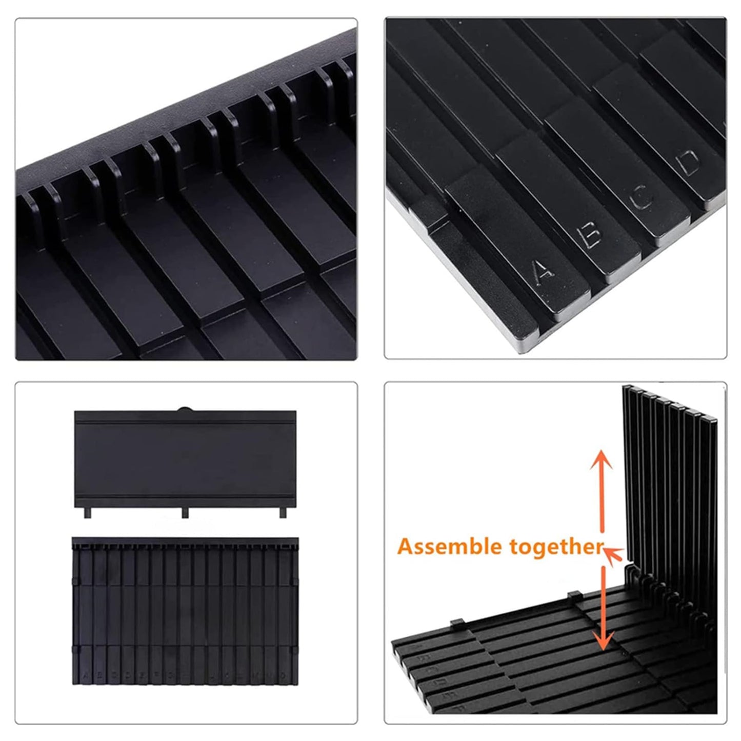 4-Pieces Model Kit Display Stand and Runner Storage System with Action Base, Suitable for Model Stand Action Figure Stand and HG, MG and RG Model Character Display Stand，Black.(Combination Set)