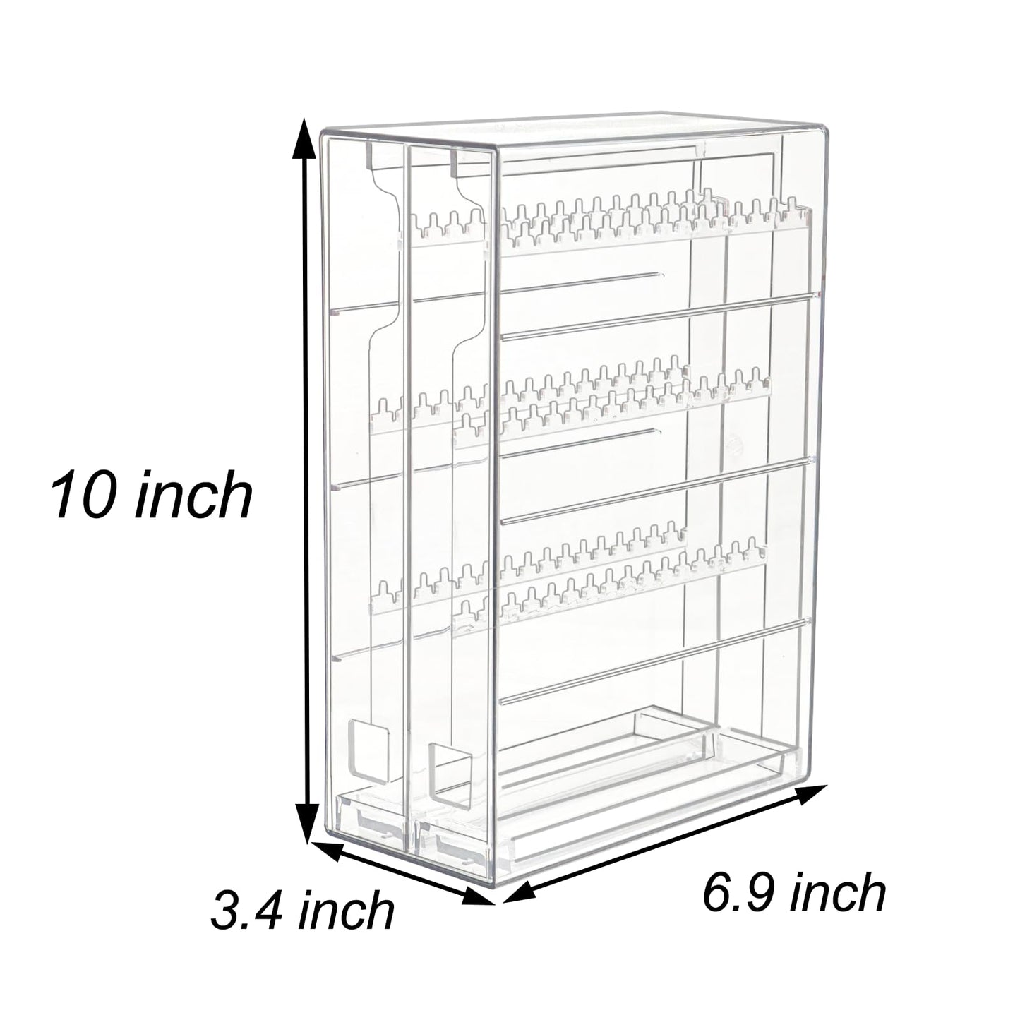 Fordonral Clear Necklace Holder Organizer with 96 Hooks, Transparent Jewelry Box for Necklaces,Earrings,Bracelet - Jewelry Display Box Storage Case