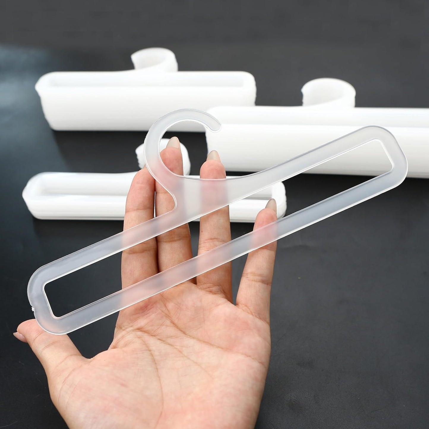 50Pcs Tea Towel Hangers for Retail Display, 7.7" L Plastic Hanger Storage Racks Multifunctional for Sock Storing Hanging Legging Wardrobe Ties Scarf Clothes Shawls Rings Belts Scarves, White, New