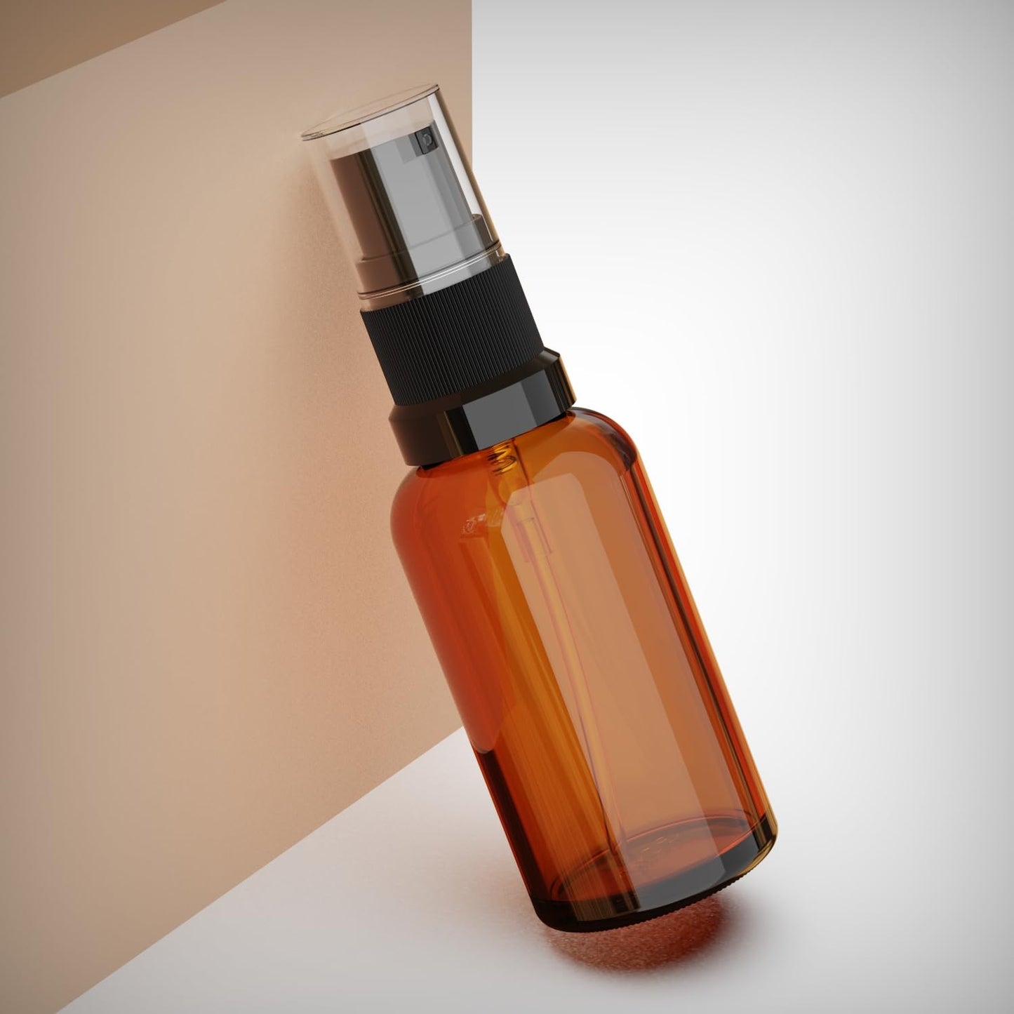 Jagolain 12Pack 1oz Amber Glass Pump Bottles, 30ml with Black Pump, Empty Refillable Travel Small Container For Lotion Cream Essentil Oil Shampoo (1oz)