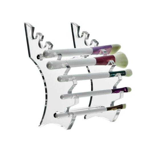 AMT Acrylic Pen Holder, CLEAR Makeup Display, Thick and Sturdy, Organizer Holder for Makeup Brush Fountain Pen, E-Cigarette, Vapor Display Case. (7- slots)