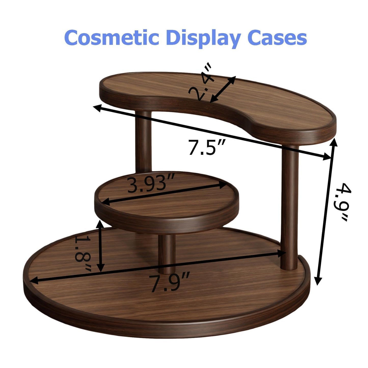 GDQ Wooden Display Organizer Stand,Perfume Organizer, Brown Bamboo Vanity Organizer Display Storage for Cosmetics, Perfume, Plants, Tea Set, Open Design for Entryway/Living Room/Bathroom/Bedroom