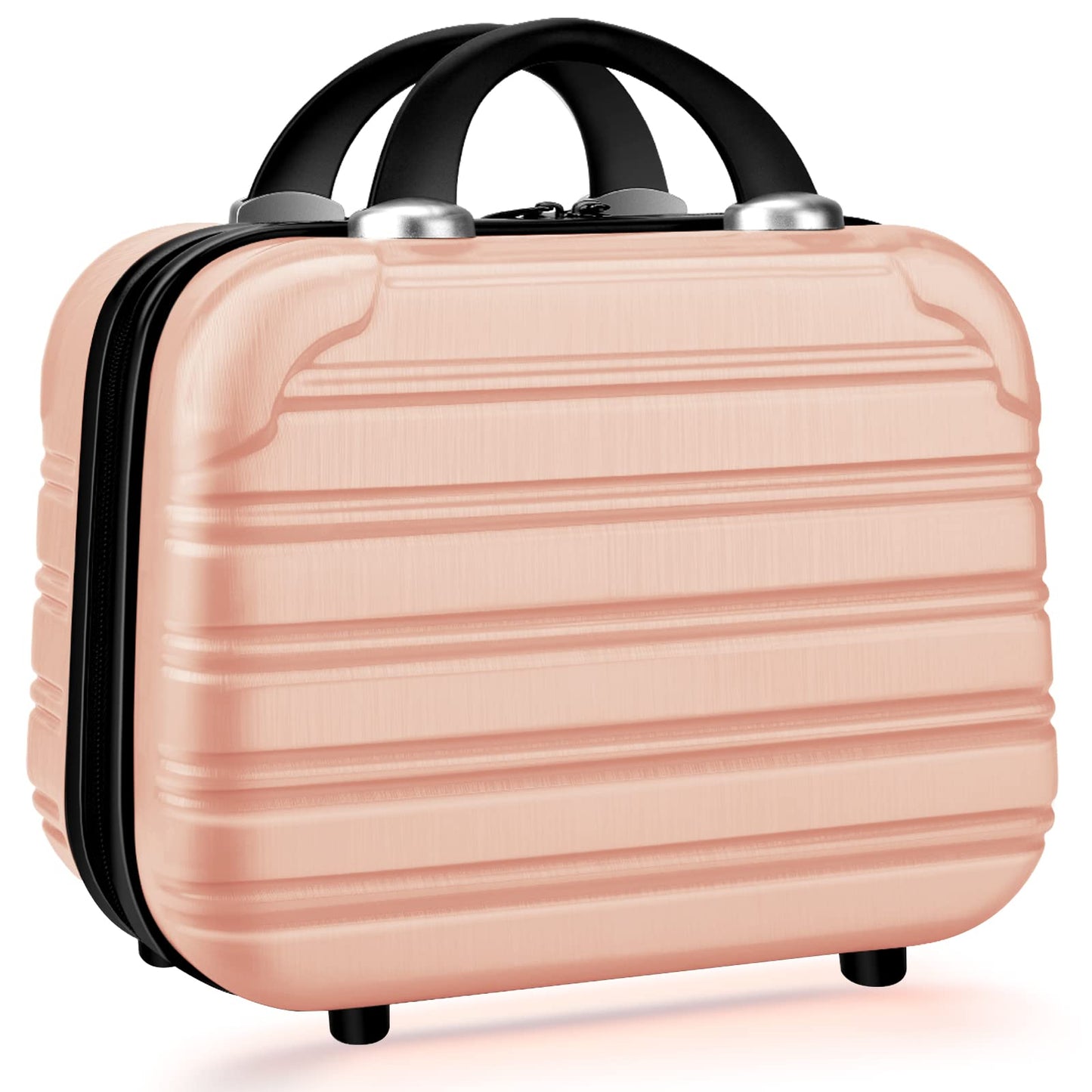 JZRTravel 14 inch Hard Shell Makeup Train Case Portable PC ABS Mini Suitcase for Organizer Cosmetics Makeup Brushes Toiletry