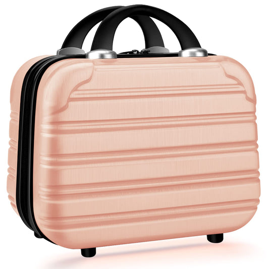 JZRTravel 14 inch Hard Shell Makeup Train Case Portable PC ABS Mini Suitcase for Organizer Cosmetics Makeup Brushes Toiletry