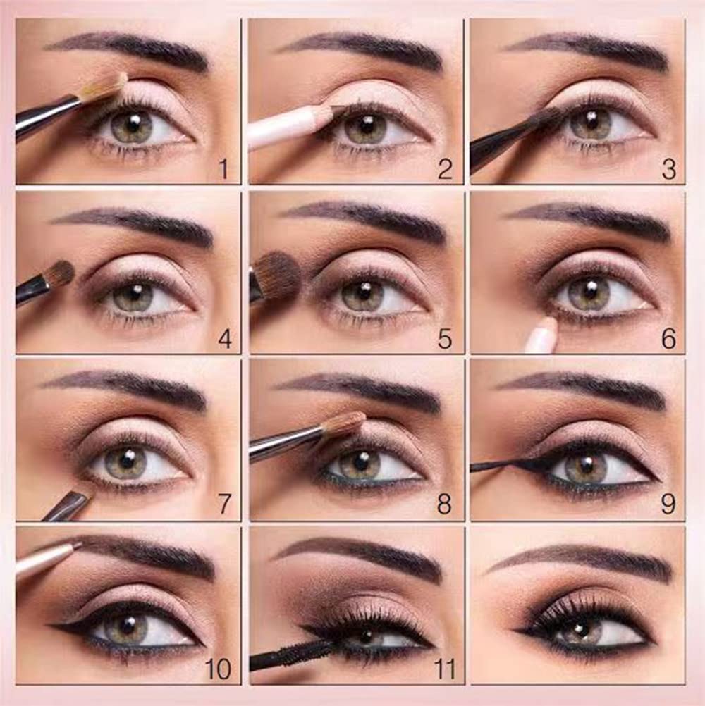 Gold Glitter Eyeshadow Set, 6 Shimmer Colors - Highly Pigmented, Long Lasting, Waterproof & Sweatproof - Professional Nude Palette for Women - Warm, Natural, Neutral & Smokey Eye Shades (#06)
