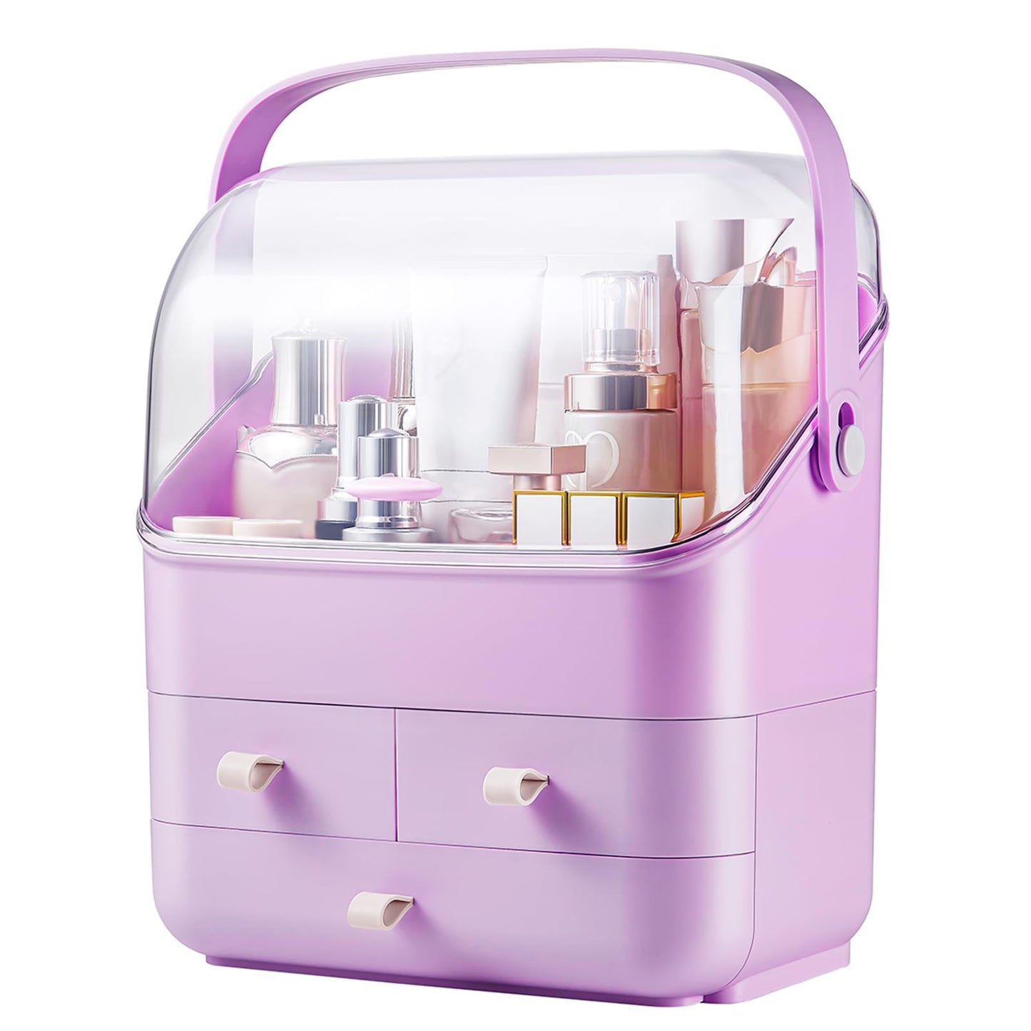 Large Makeup Organizer w Drawers Beauty Organizer Makeup Box Holder Vanity Organization Desk Countertop MakeUp Organizers Bathroom Counter Organizer Skincare Cosmetic Case Stand Dustproof Lid Gift