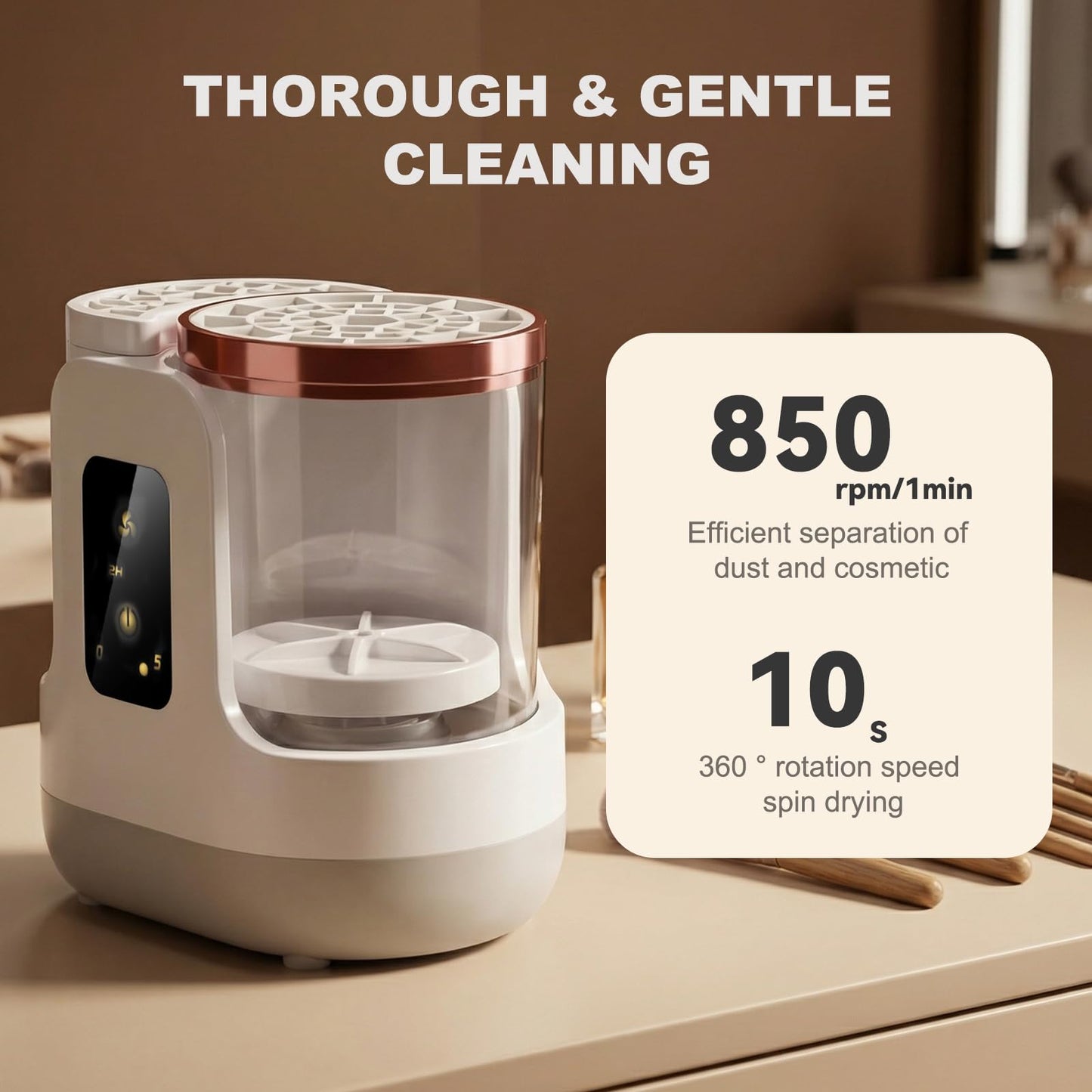 2026 Upgraded 3-in-1 Electric Makeup Brush Cleaner & Dryer, Automatic Deep Cleaning Brush Washer Machine for All Sizes, USB-Powered Portable Cosmetic Brush Cleaner for Foundation, Blush & Sponges