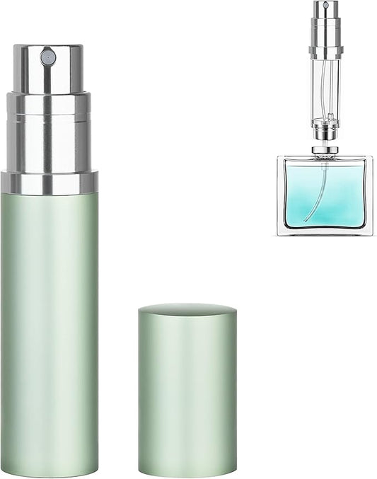Refillable Perfume Atomizer Travel Bottle 5ml Leakproof Luxury Travel Perfume Refillable Bottle, Portable Fragrance Atomiser (Light Green)