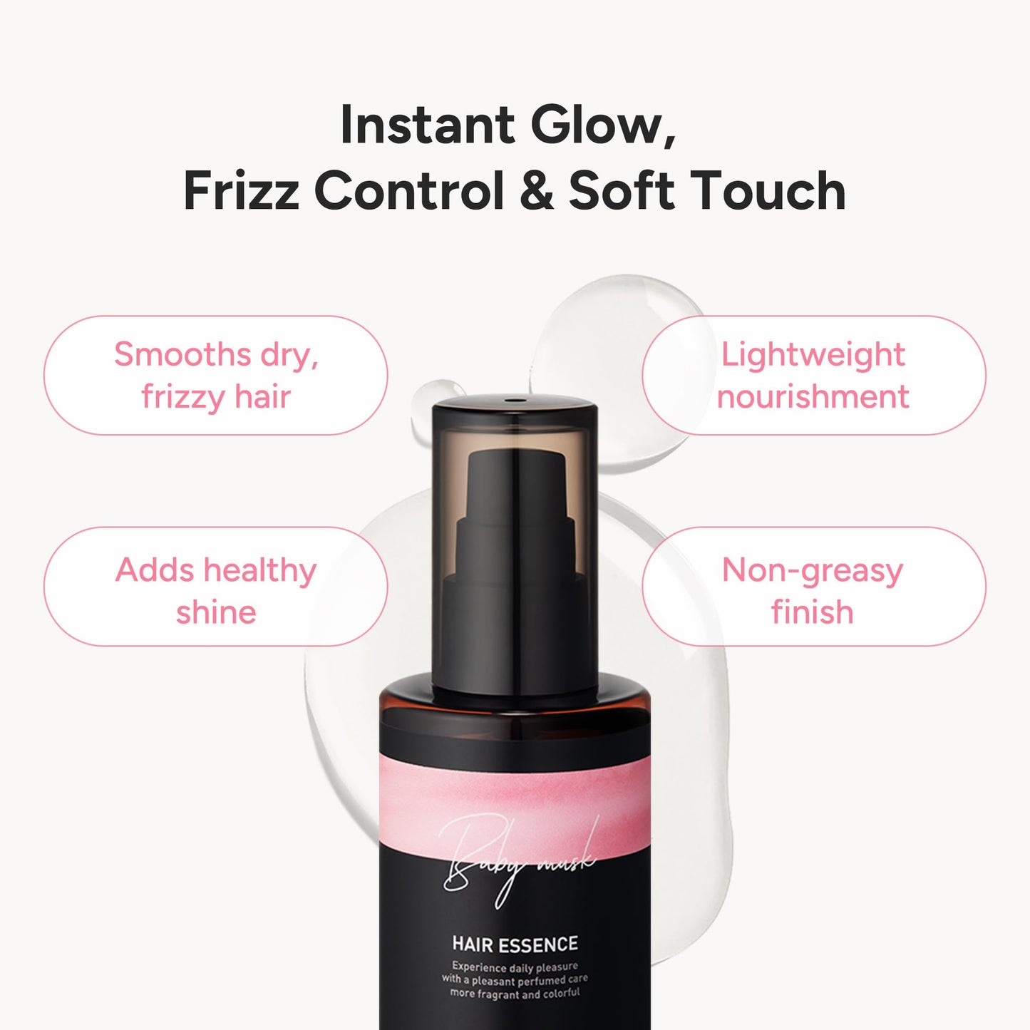 BANANAL 2-in-1 Hair Serum & Perfume Oil - Korean Hair Care, Moroccan Argan Oil & 12 Amino Acids for Dry Damaged Hair, Anti-Frizz Glass Hair Shine, Paraben-Free, Baby Powdery Musk, 3.38 fl oz