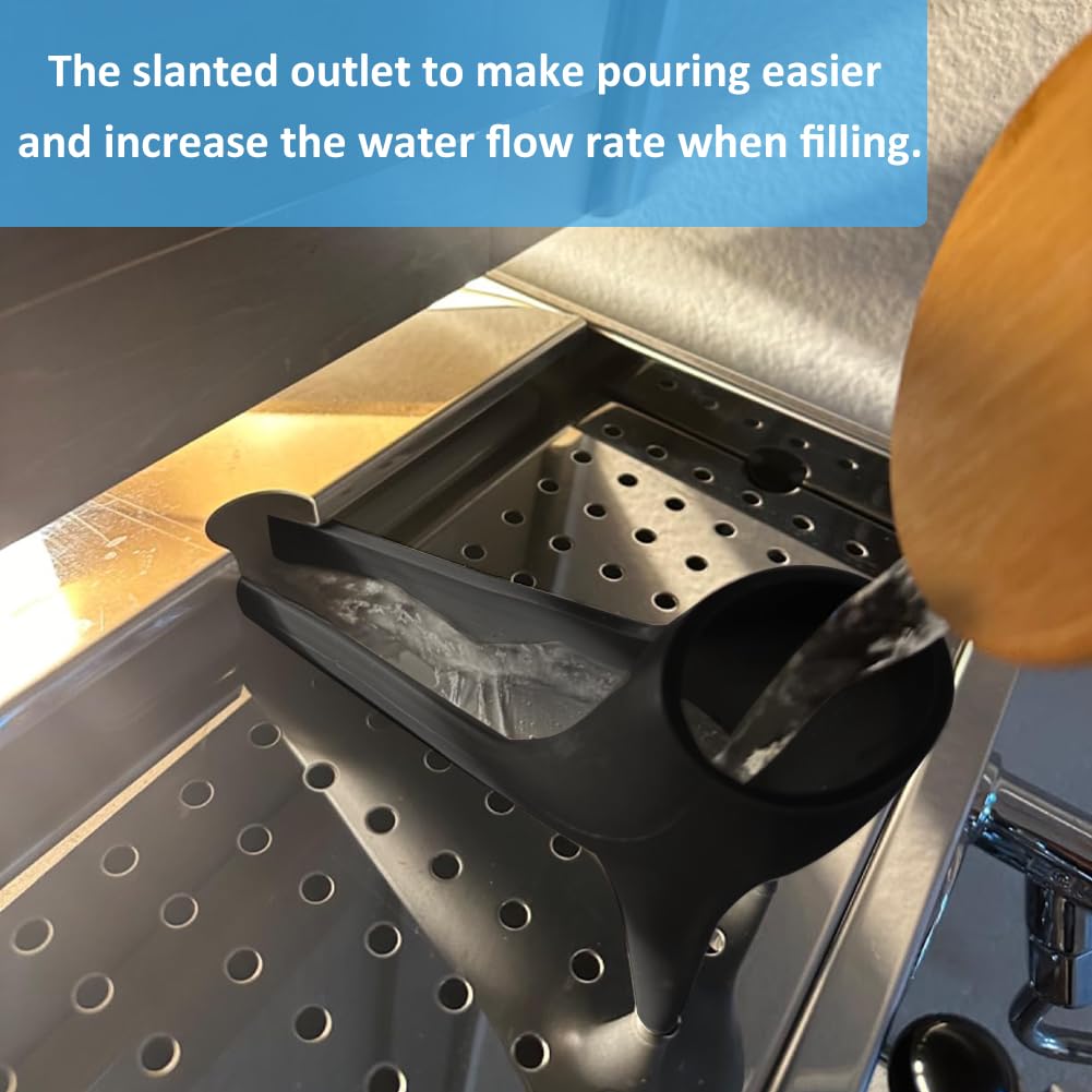 Coffee Machine Water Tank Access Funnel for Espresso Machine,Espresso Long Funnel with Water Tank at The Back for Coffee Maker,Long Waters Spout for All Flat Top Coffe Machines