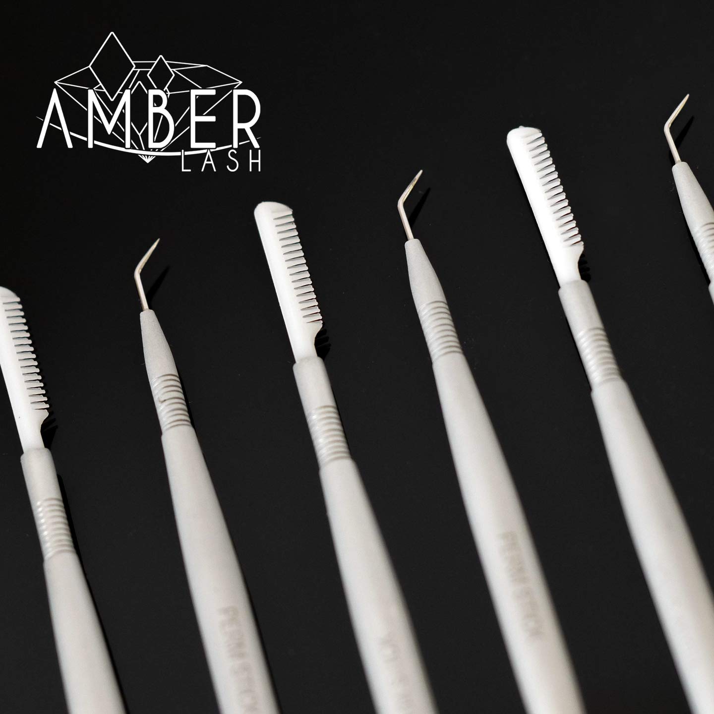 Amber Lash Eyelash Lift Perm Tool Eyelash Separator Stainless Steel Lash Lift Tool with Separation Comb Stick for Eyelash Extensions Supplies (Double Row Brush)