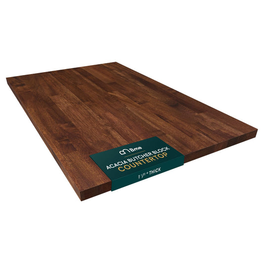 Bme Acacia Butcher Block Countertop, Wood Table Top, Butcher Block Desk Table Top for DIY Kitchen Island, Washer Dryer, or Workstation – Walnut – 48"L x 30"W x 1.5"Th
