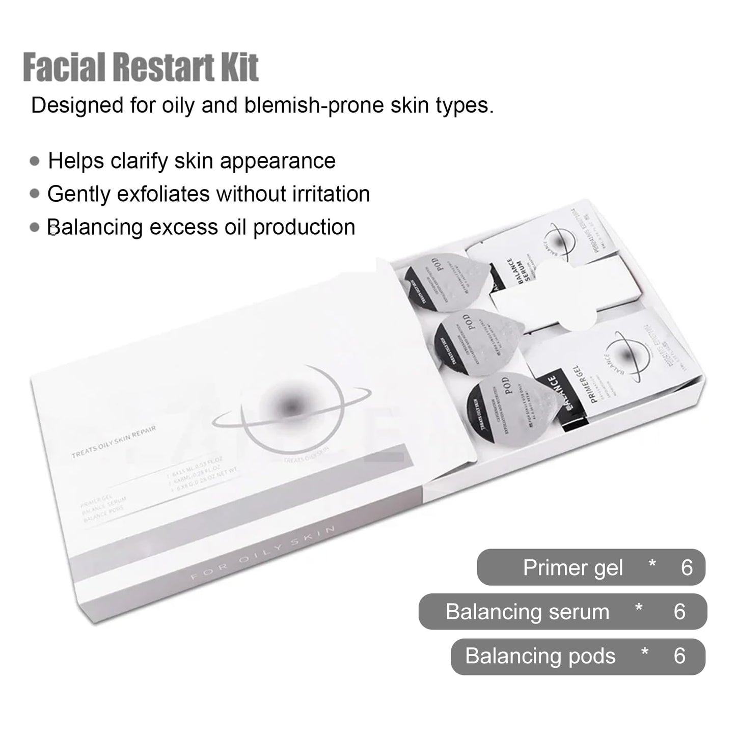 Oxygen Bubble Refill Kit (5 Sets) - 30 Pods + Primer Gel + Serum for CO2 Facial Machine | Salon & Home Spa System