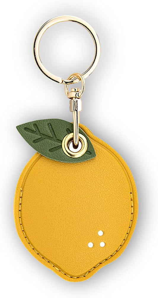 Leather Keychain Case Holder Compatible with Apple AirTag, GPS Airtag Keychain Finder Tracker with Key Ring, Anti-Scratch Protective Air Tag Cover