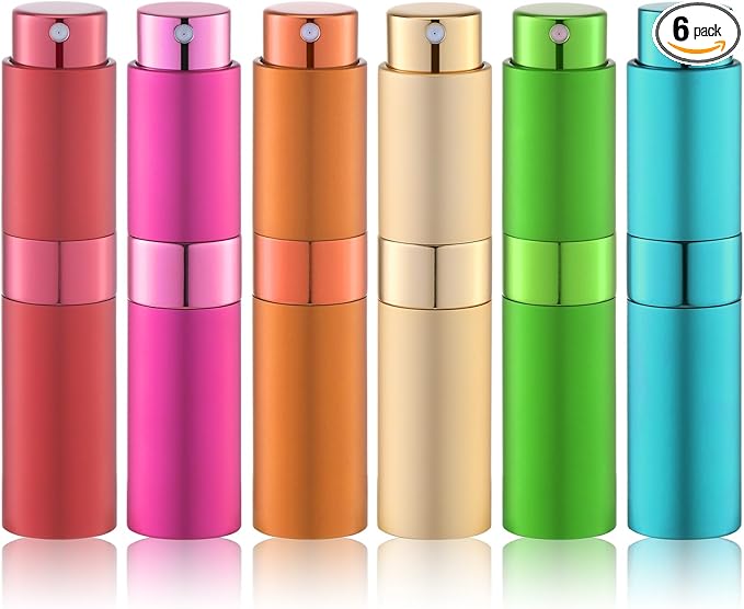 Travel Perfume Bottle Refillable - Cologne Spray Atomizer Mini - Small Travel Size Empty Sprayer for Refill Sample Container - Portable Fragrance Decant Dispenser for Women Men 8ml 6PCS Green