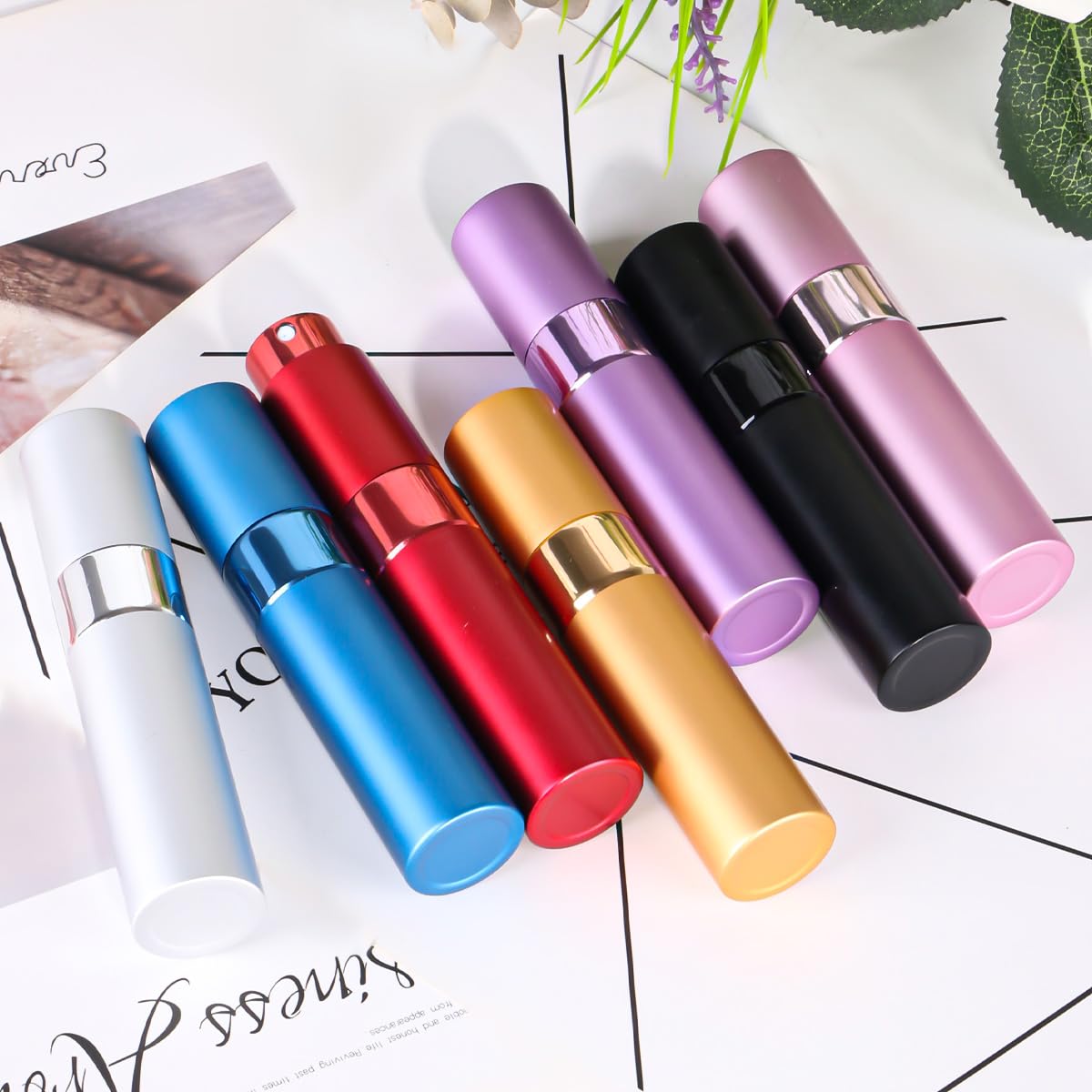 Tonxus Travel Perfume Bottle, 7pcs Small Cologne Spray Atomizer, Refillable 10 ML Travel Size Empty Sprayer for Perfume Sample Container, Portable Fragrance Decant Dispenser