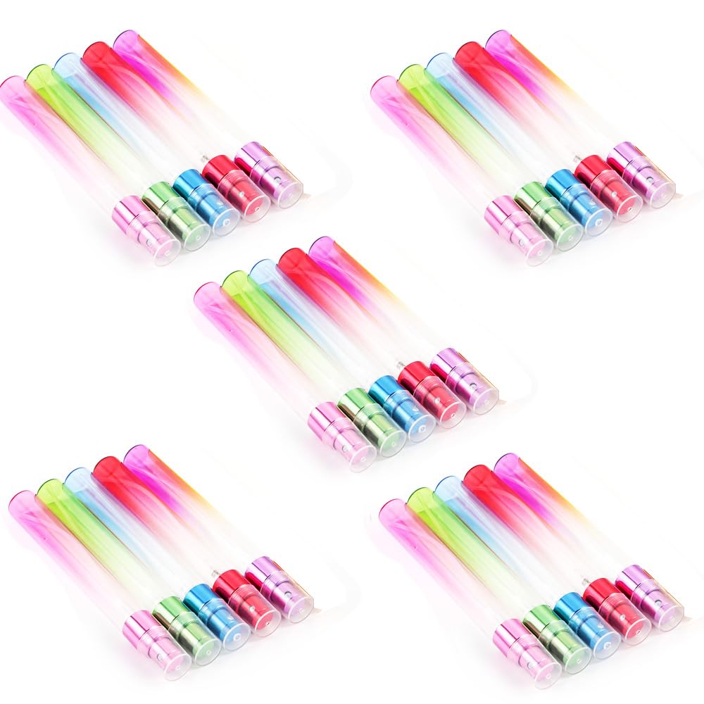 Leadigol 25 Pieces Mini Perfume Spray Bottles 10 ml Colorful Glass Bottles,Spray Bottles Women Portable Perfume Atomizer Aromatherapy Sprayer Fine Mist Cosmetic Container Refillable Bottle