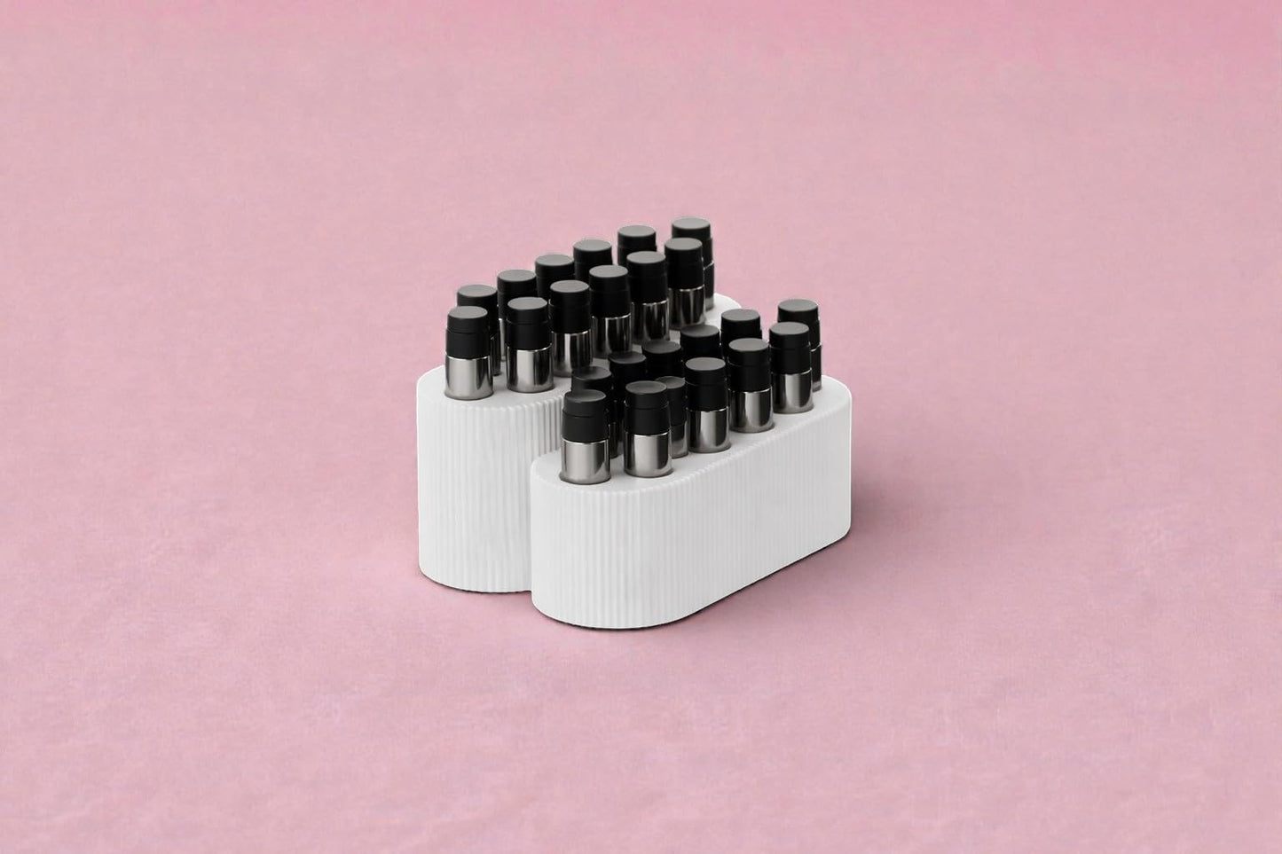 Gallery of Drip Perfume Sample Organizer for Vanity – 2 Tier Fragrance Storage for Mini Perfume Vials, Makeup & Skincare Organizer for Bathroom Counter or Desk, Gift for Her (White)