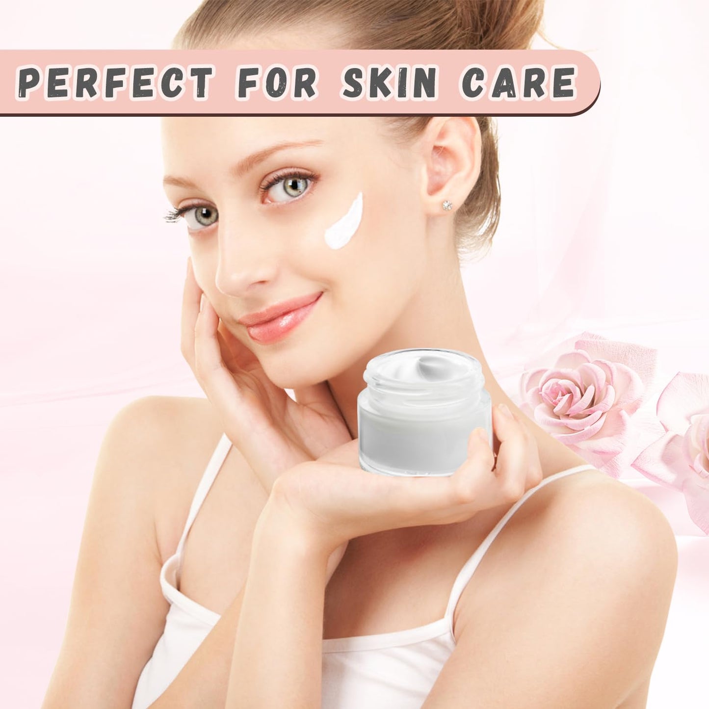 8 Pcs 60g/2oz Cream Jars Glass Cosmetic Containers Empty Glass Sample Jars with Leakproof Lids for Makeup Lotion Eye Creams Scrub Home Travel - Clear